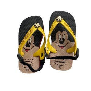 Disney Mickey Mouse Havaianas Flip Flop Sandals Toddler Size 8 GUC
